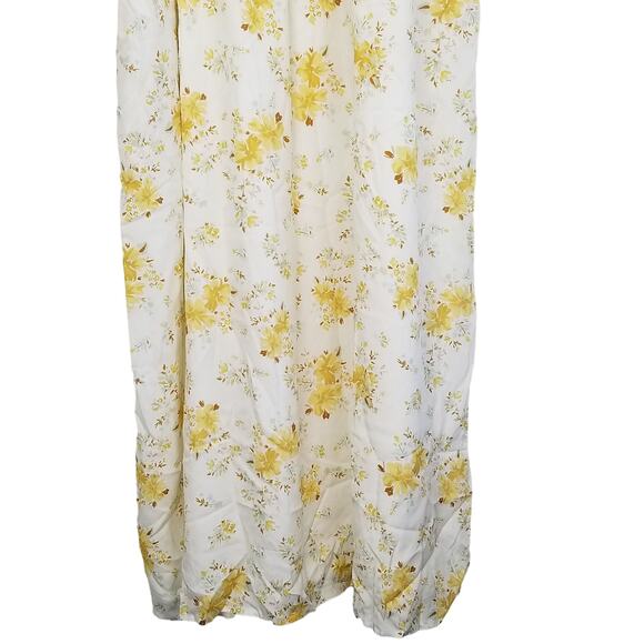 WAYF Rashida Smocked Midi Sundress, Ivory Floral Print Rayon Dress, Size 1X, NWT - Picture 11 of 12